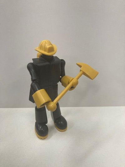 STIKFAS FIREFIGHTER YELLOW & BLACK AFK 5 FIGURE - INCOMPLETE SEE NOTES