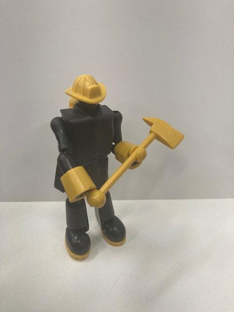 STIKFAS FIREFIGHTER YELLOW & BLACK AFK 5 FIGURE - INCOMPLETE SEE NOTES
