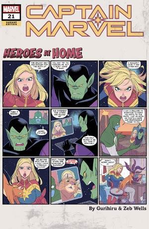 CAPTAIN MARVEL VOL 9 #21 GURIHIRU HEROES AT HOME VAR - Kings Comics