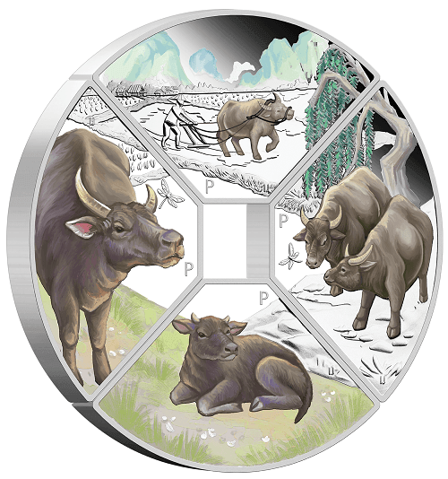 YEAR OF THE OX QUADRANT 2021 1oz SILVER PROOF FOUR-COIN SET - Kings Comics