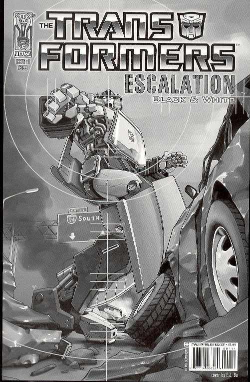 TRANSFORMERS ESCALATION #1 BLACK & WHITE VAR
