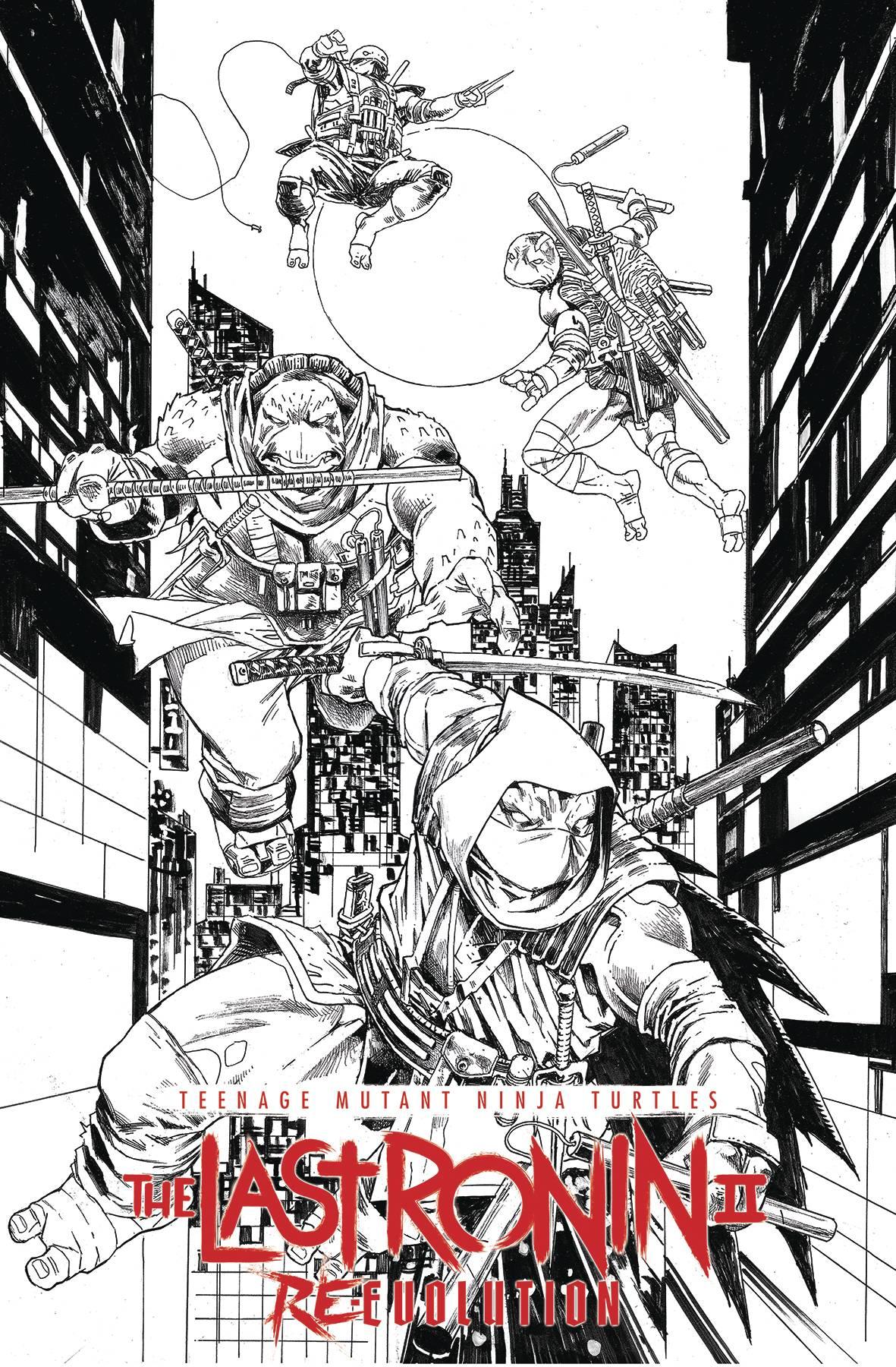 TMNT THE LAST RONIN II RE-EVOLUTION (2024) #1 CVR H 75 COPY ESCORZAS B&W VAR - Kings Comics
