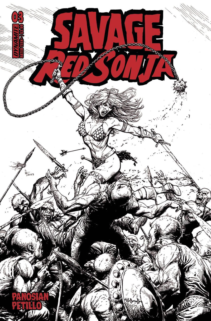 SAVAGE RED SONJA (2023) #3 CVR E 10 COPY INCV FRANK LINE ART