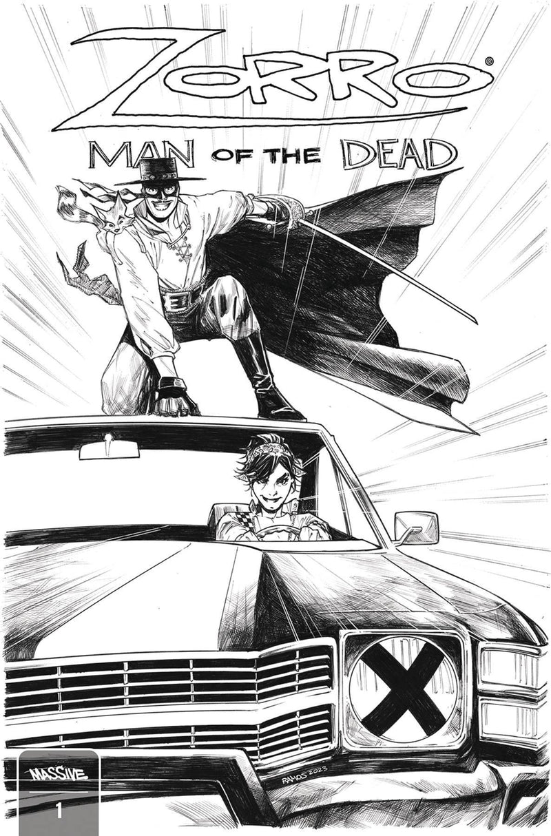 ZORRO MAN OF THE DEAD (2024) #1 CVR L RAMOS B&W