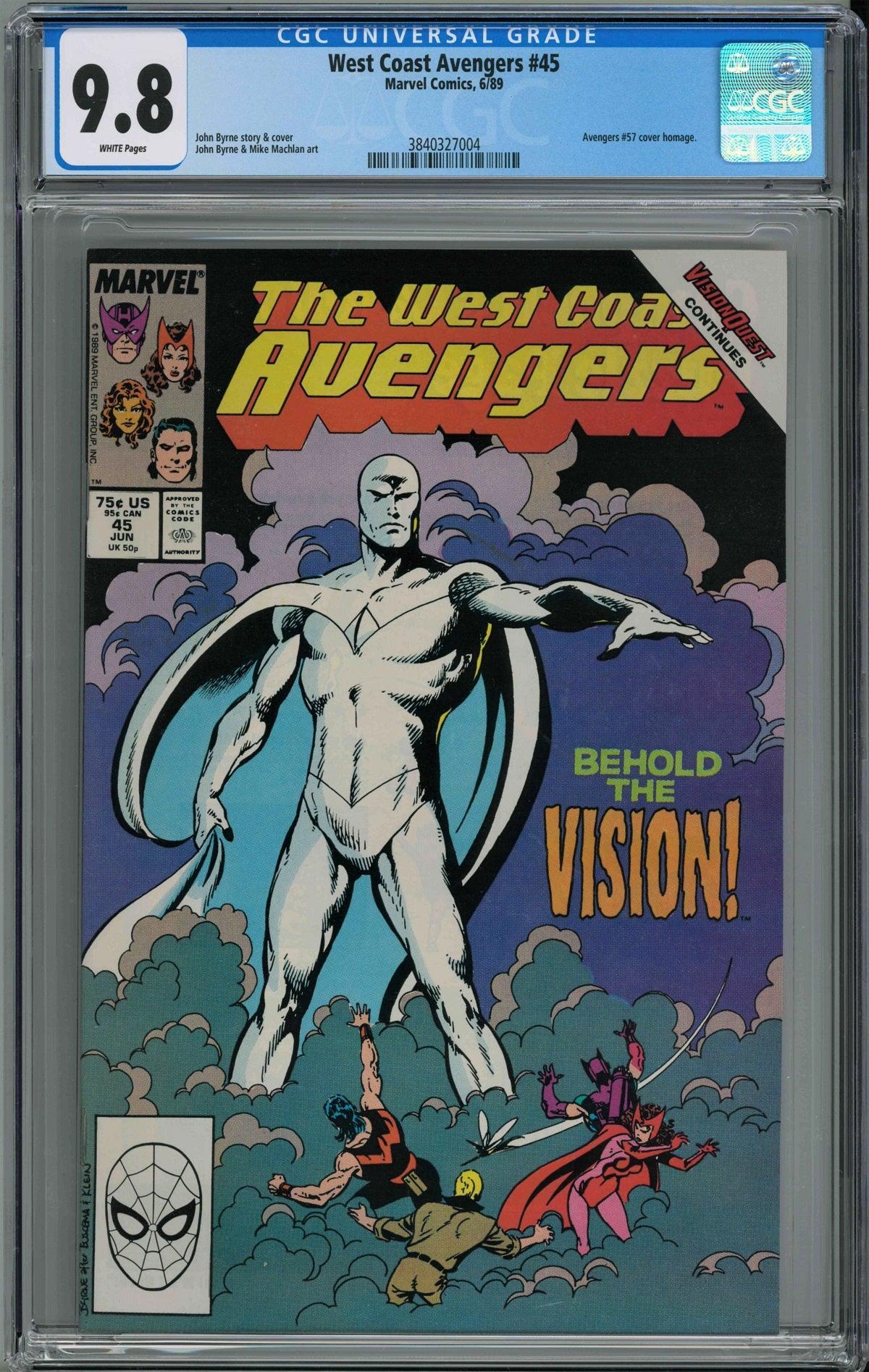 CGC WEST COAST AVENGERS #45 (9.8) - 1ST WHITE VISION - Kings Comics