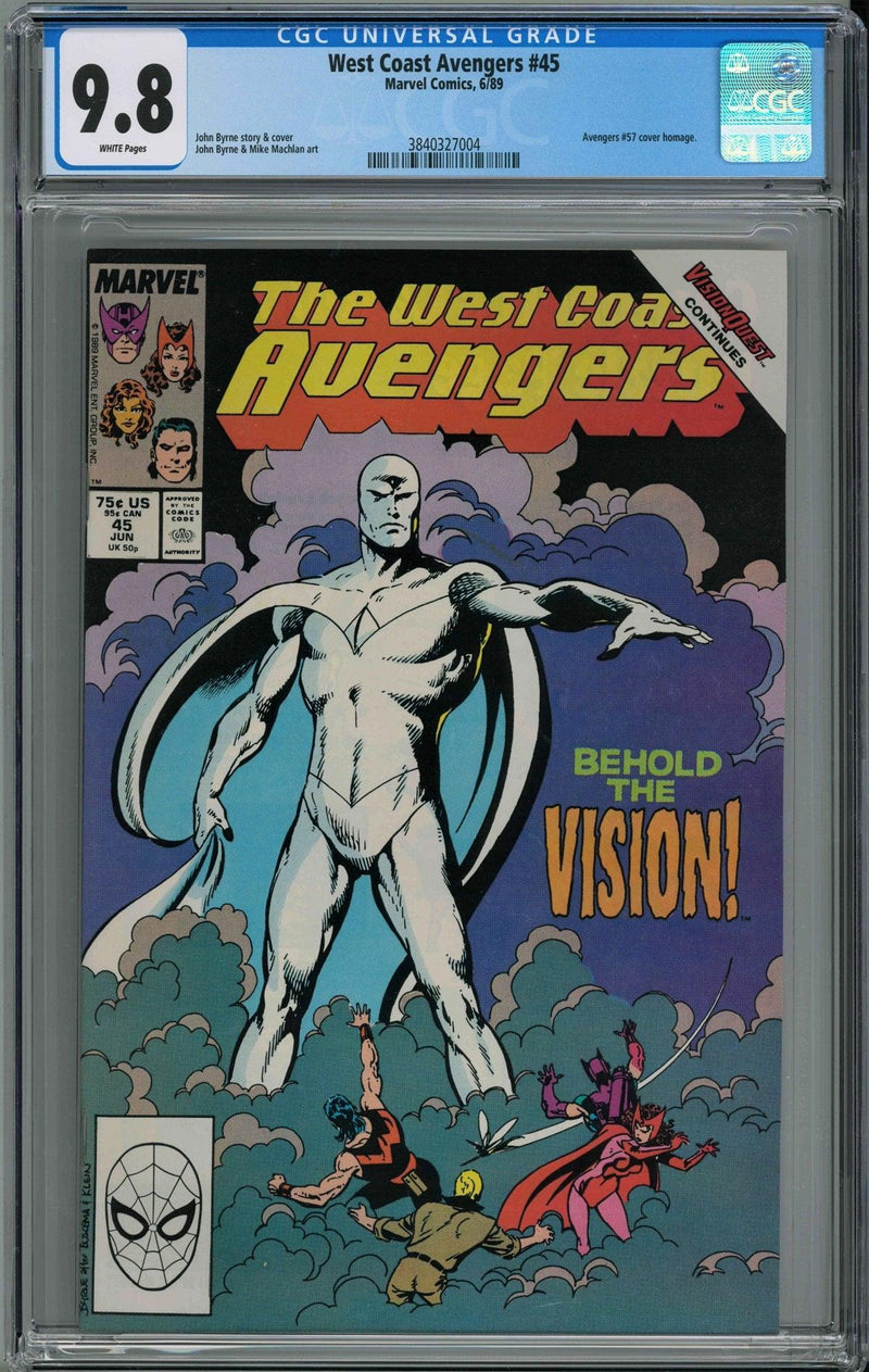 CGC WEST COAST AVENGERS #45 (9.8) - 1ST WHITE VISION