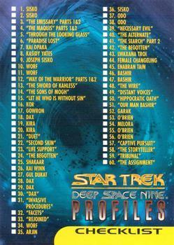 STAR TREK DEEP SPACE NINE PROFILES BASE CARD SET - Kings Comics