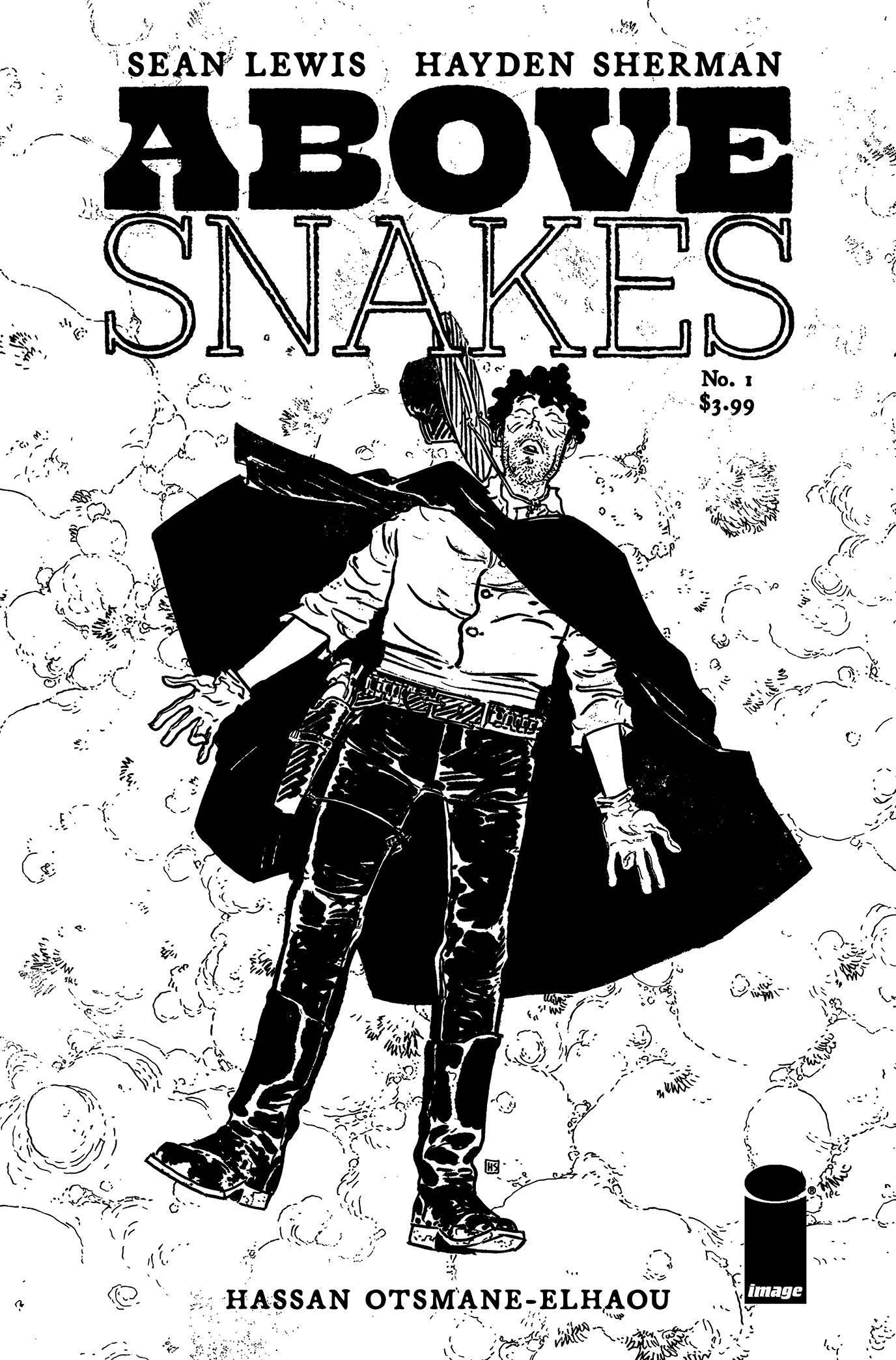 ABOVE SNAKES #1 CVR C 10 COPY FOC INCV SHERMAN B&W (M - Kings Comics