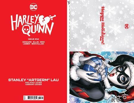 HARLEY QUINN VOL 4 (2021) #34 CVR C STANLEY ARTGERM LAU DC HOLIDAY CARD SPECIAL EDITION VAR - Kings Comics