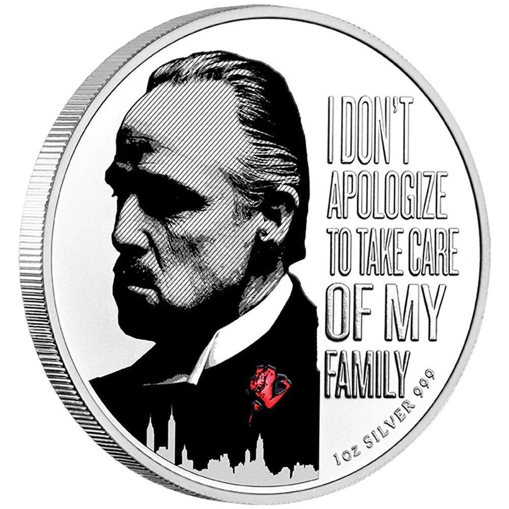 THE GODFATHER 50TH ANNIVERSARY 2022 1oz SILVER RED ROSE COIN - Kings Comics