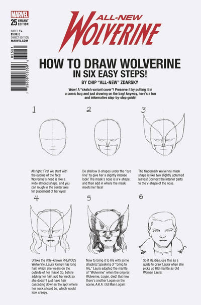 ALL NEW WOLVERINE (2016) #25 ZDARSKY HOW TO DRAW VAR LEG