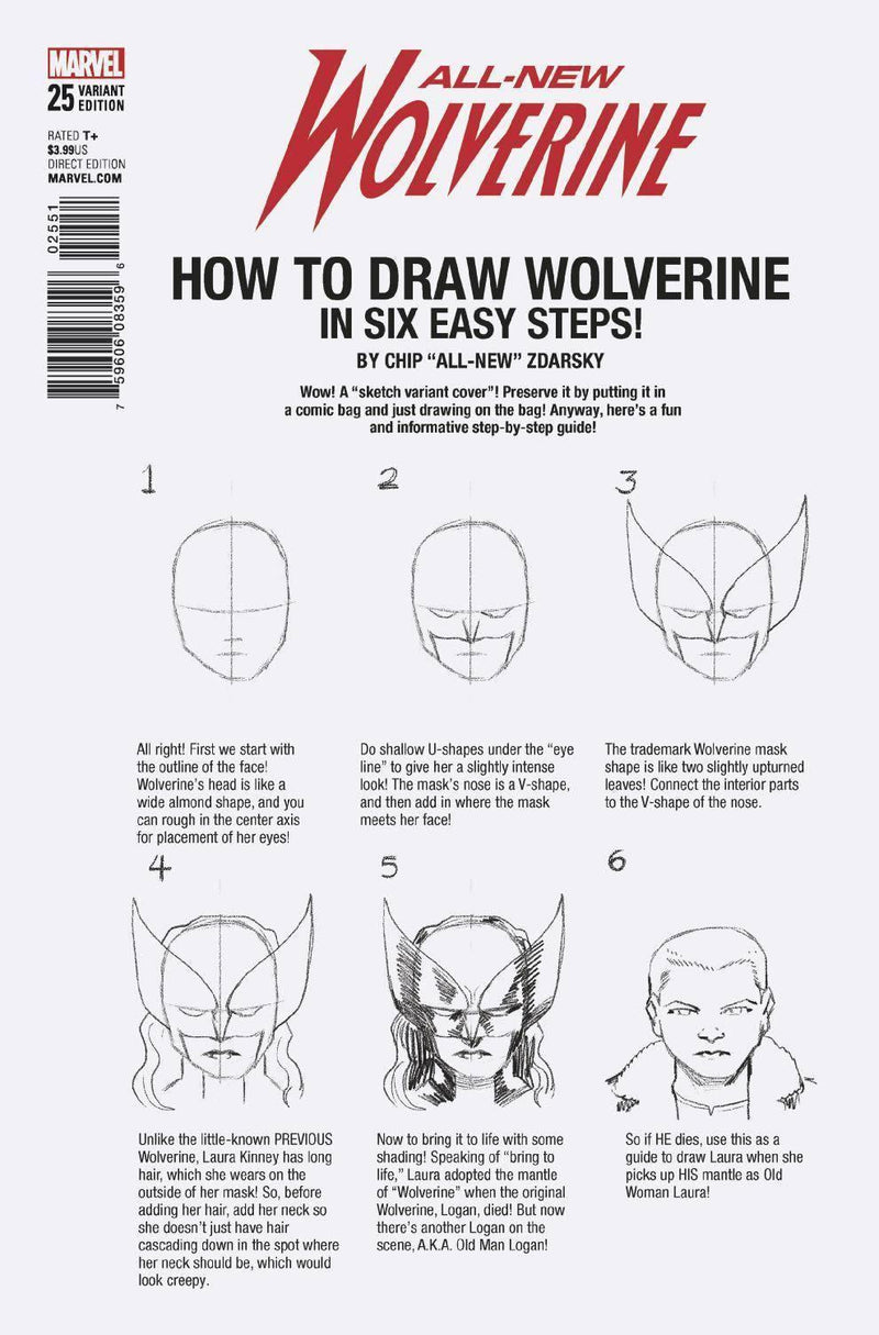 ALL NEW WOLVERINE (2016) #25 ZDARSKY HOW TO DRAW VAR LEG