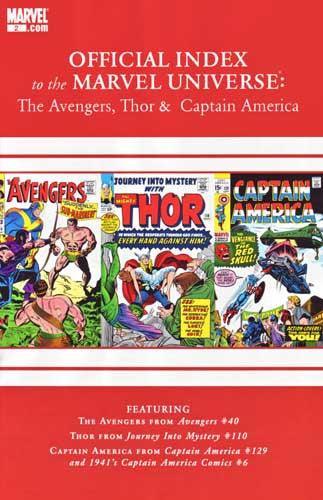 AVENGERS THOR CAPTAIN AMERICA OFFICIAL INDEX #2 - Kings Comics
