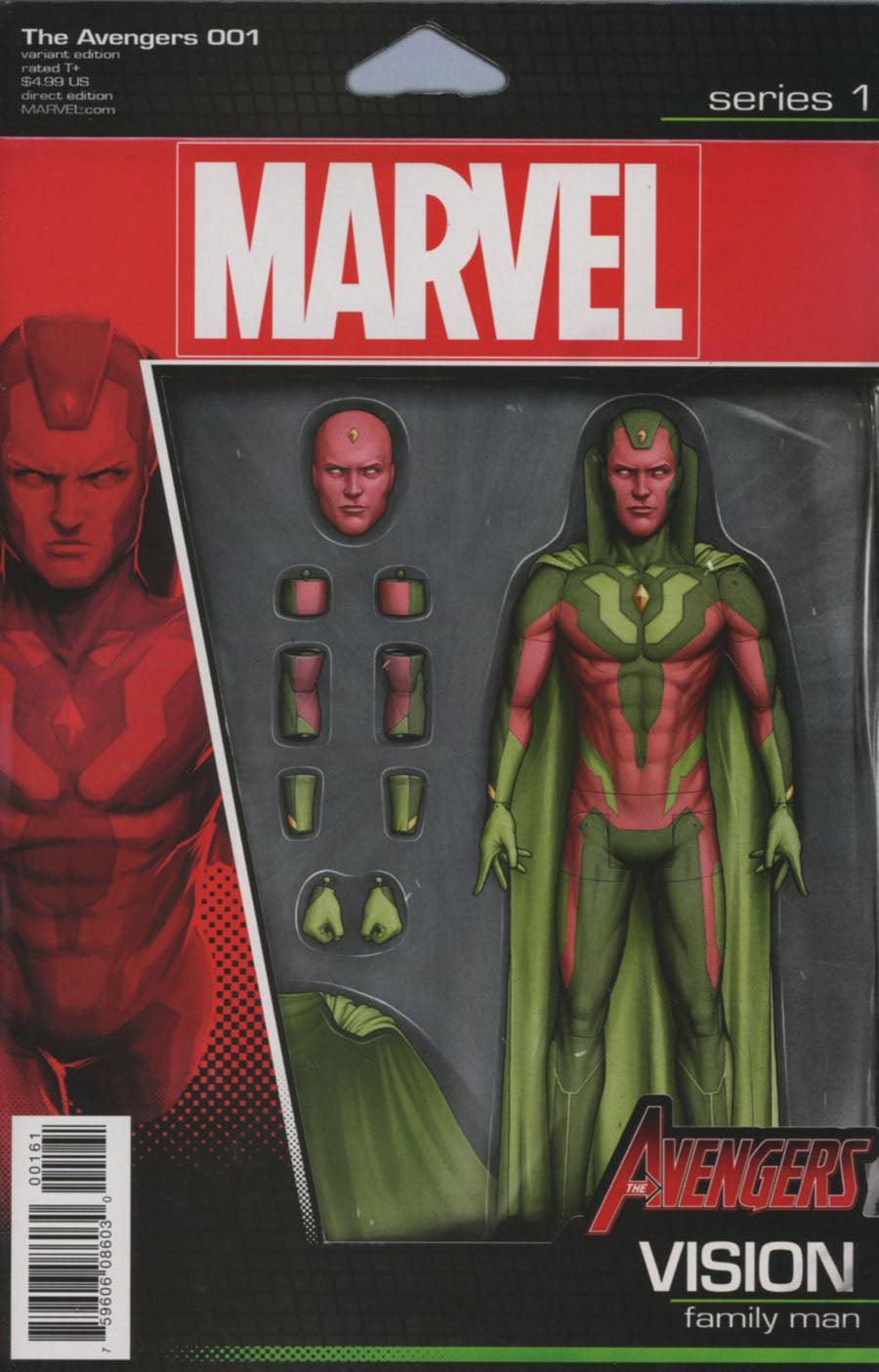 AVENGERS VOL 6 #1 CHRISTOPHER ACTION FIGURE VAR NOW - Kings Comics