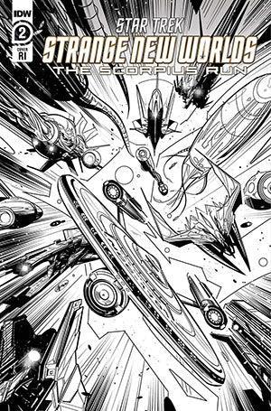 STAR TREK STRANGE NEW WORLDS SCORPIUS RUN (2023) #2 CVR D 10 COPY HERNANDEZ B&W VAR