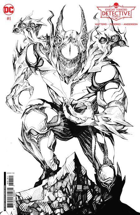KNIGHT TERRORS DETECTIVE COMICS (2023) #1 CVR F INC 1:50 BERNARD CHANG B&W CARD STOCK VAR