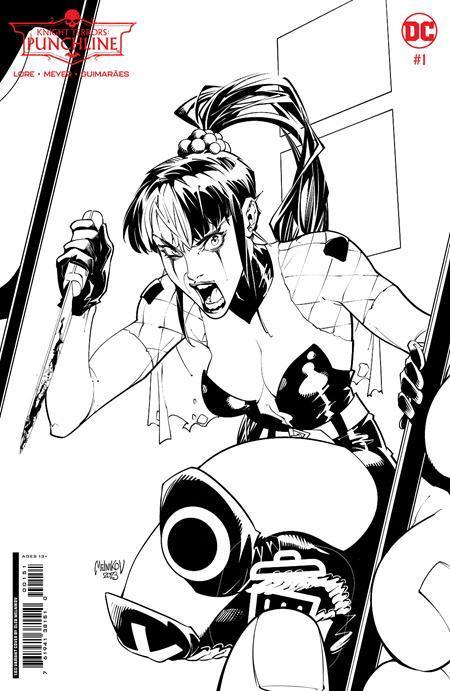 KNIGHT TERRORS PUNCHLINE (2023) #1 CVR F INC 1:50 GLEB MELNIKOV B&W CARD STOCK VAR