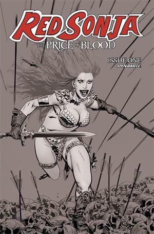 RED SONJA PRICE OF BLOOD #1 10 COPY GOLDEN B&W INCV