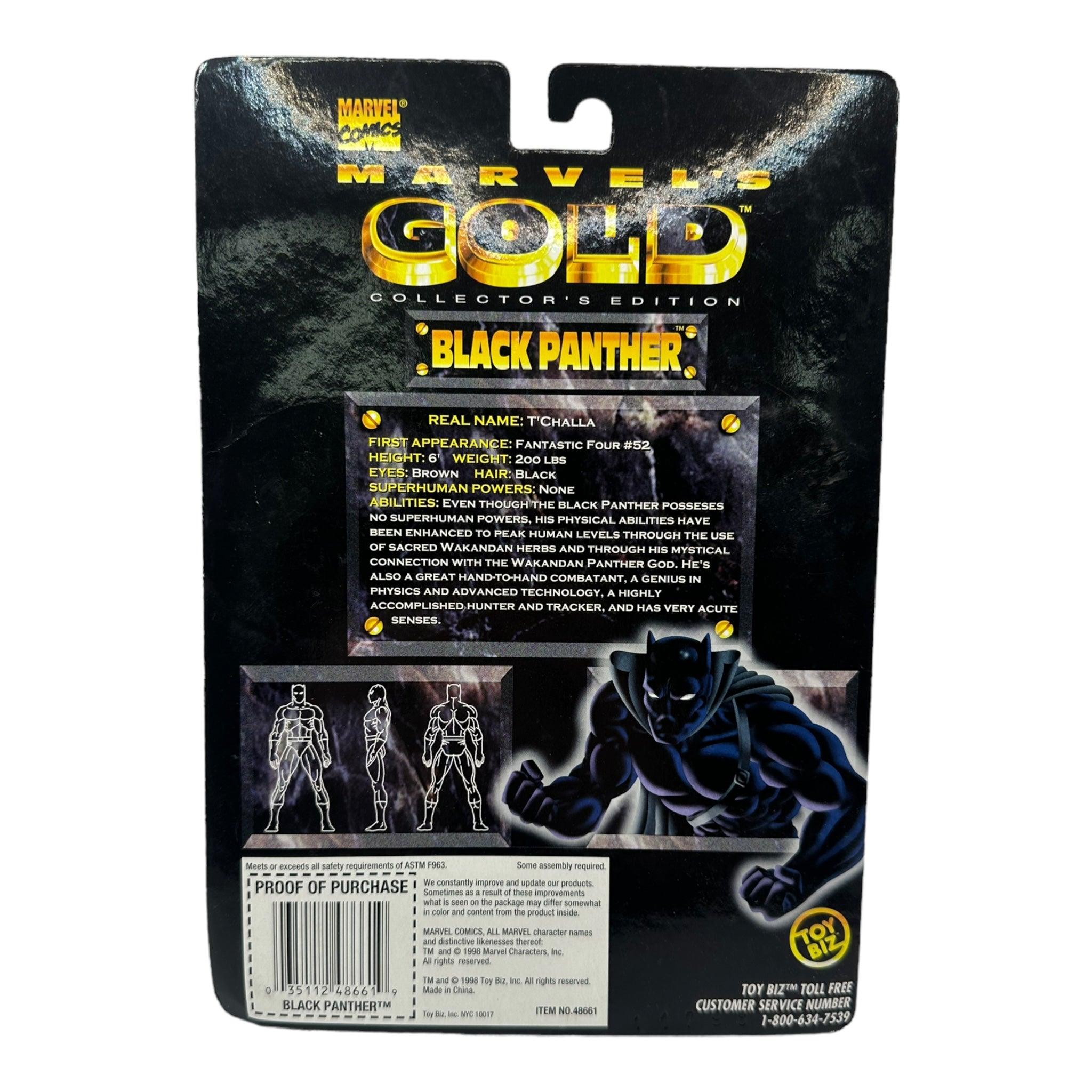 1998 TOYBIZ MARVEL'S GOLD BLACK PANTHER AF - Kings Comics