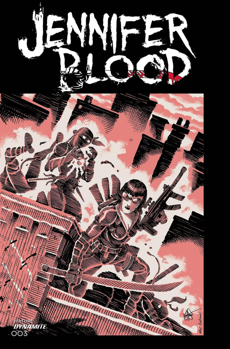 JENNIFER BLOOD VOL 2 #3 CVR L FOC BONUS TMNT HOMAGE HAESER