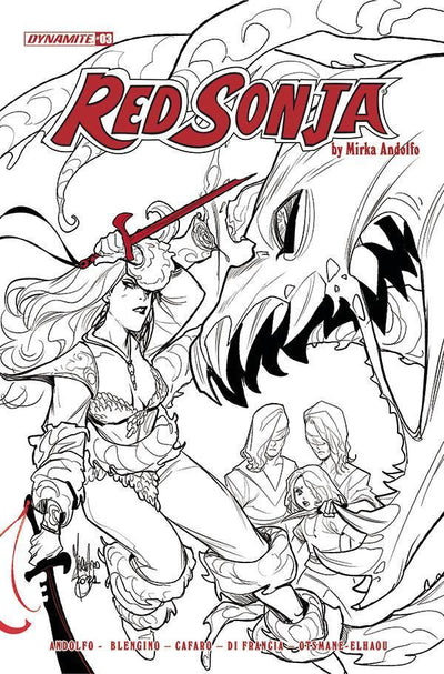 RED SONJA VOL 9 #3 CVR F 10 COPY INCV ANDOLFO B&W