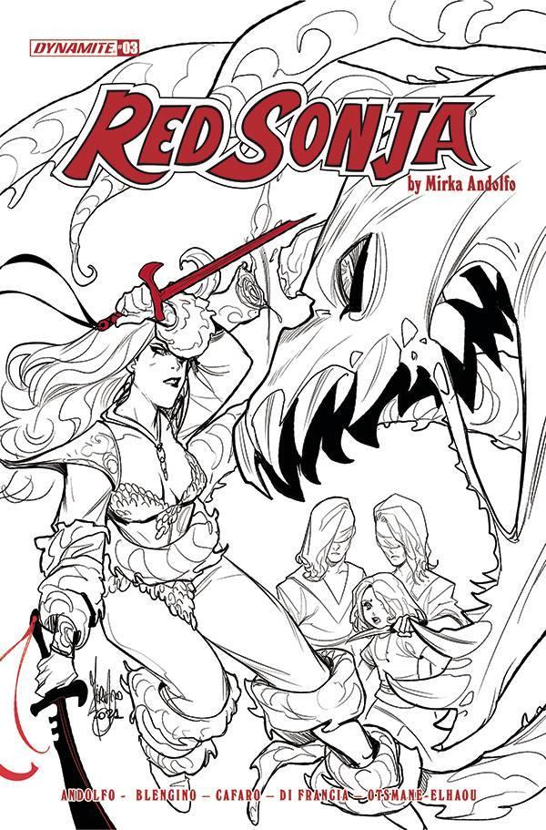 RED SONJA VOL 9 #3 CVR F 10 COPY INCV ANDOLFO B&W