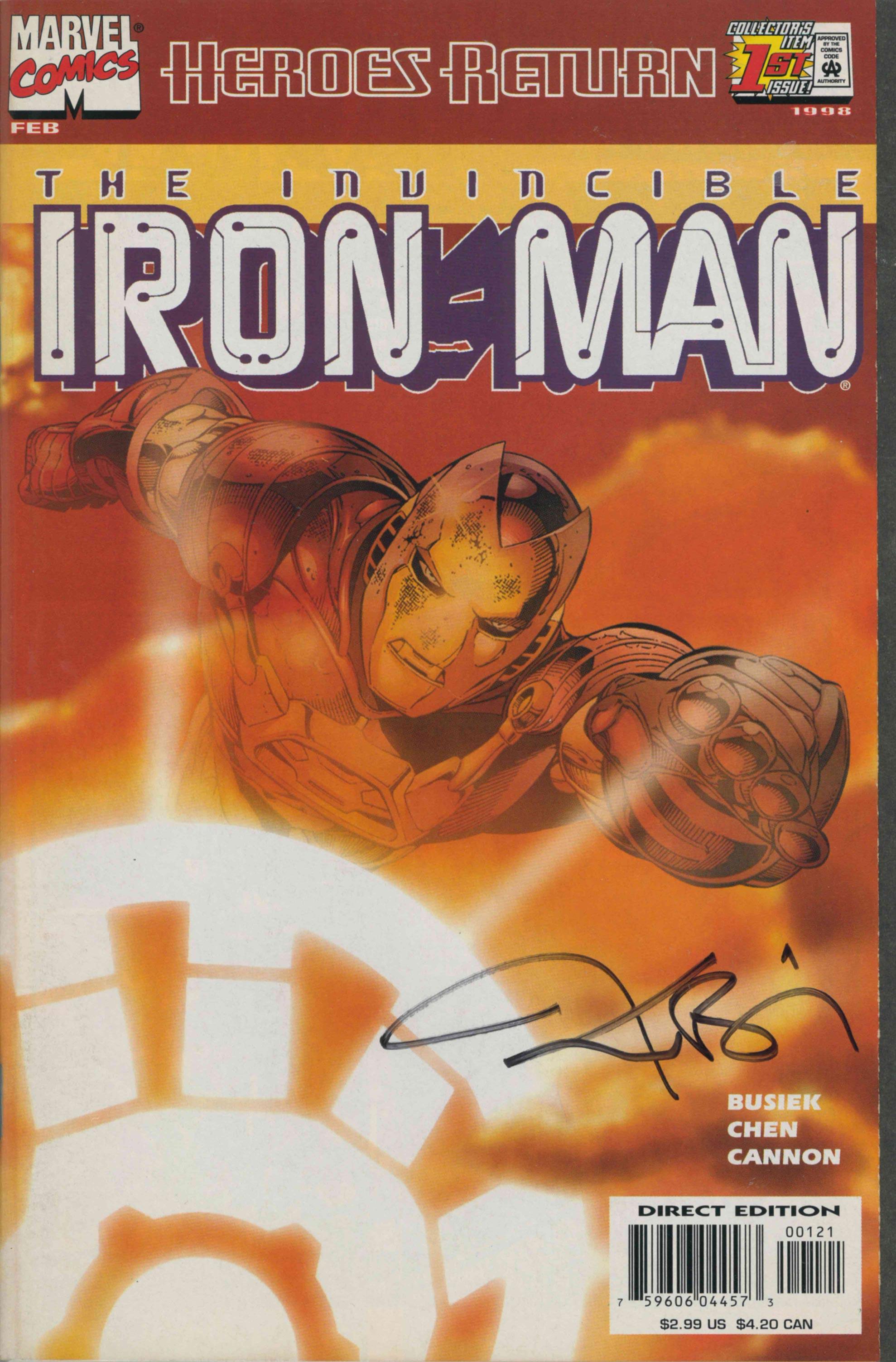 IRON MAN VOL 3 (1998) #1 -SIGNED BY KURT BUSIEK - Kings Comics