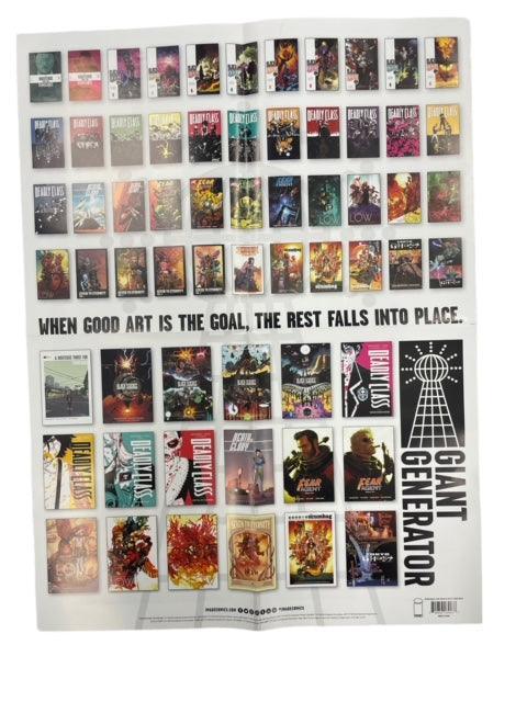 SACRIFICERS / GIANT GENERATOR BACKLIST FOLDED PROMO POSTER - Kings Comics