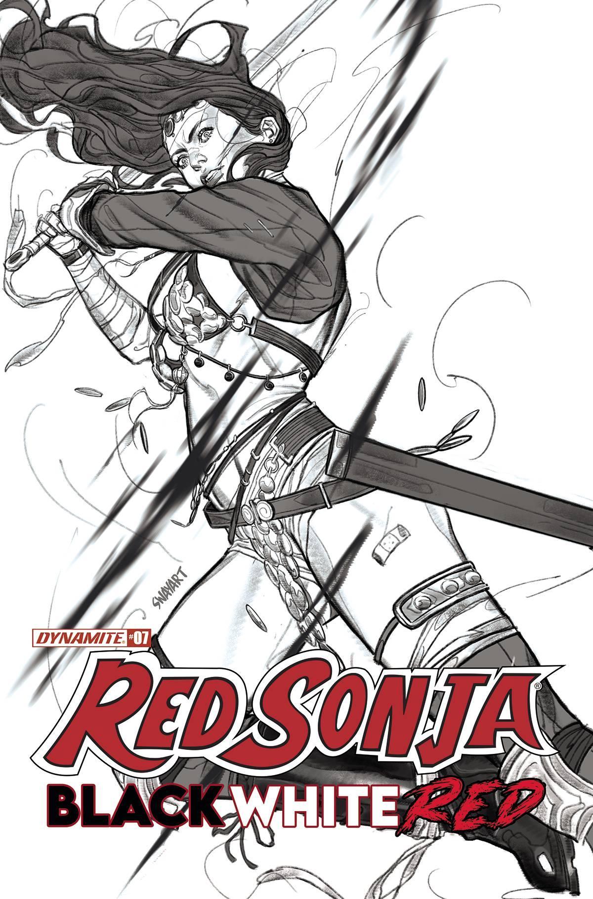 RED SONJA BLACK WHITE RED #7 CVR E 10 COPY INCV SWAY B&W - Kings Comics