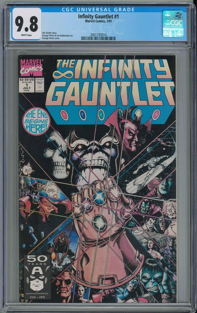 CGC INFINITY GAUNTLET SET OF 6 (#1,#2,#3,#4,#6 - 9.8   #5 - 9.6) - SLIGHT FADING #1