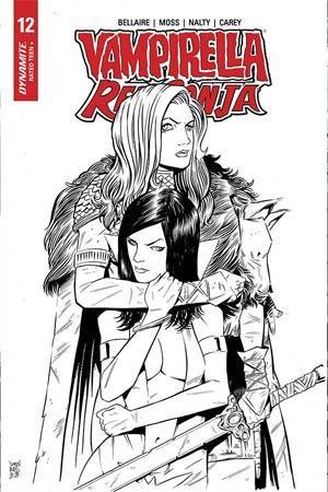 VAMPIRELLA RED SONJA #12 10 COPY MOSS B&W INCV