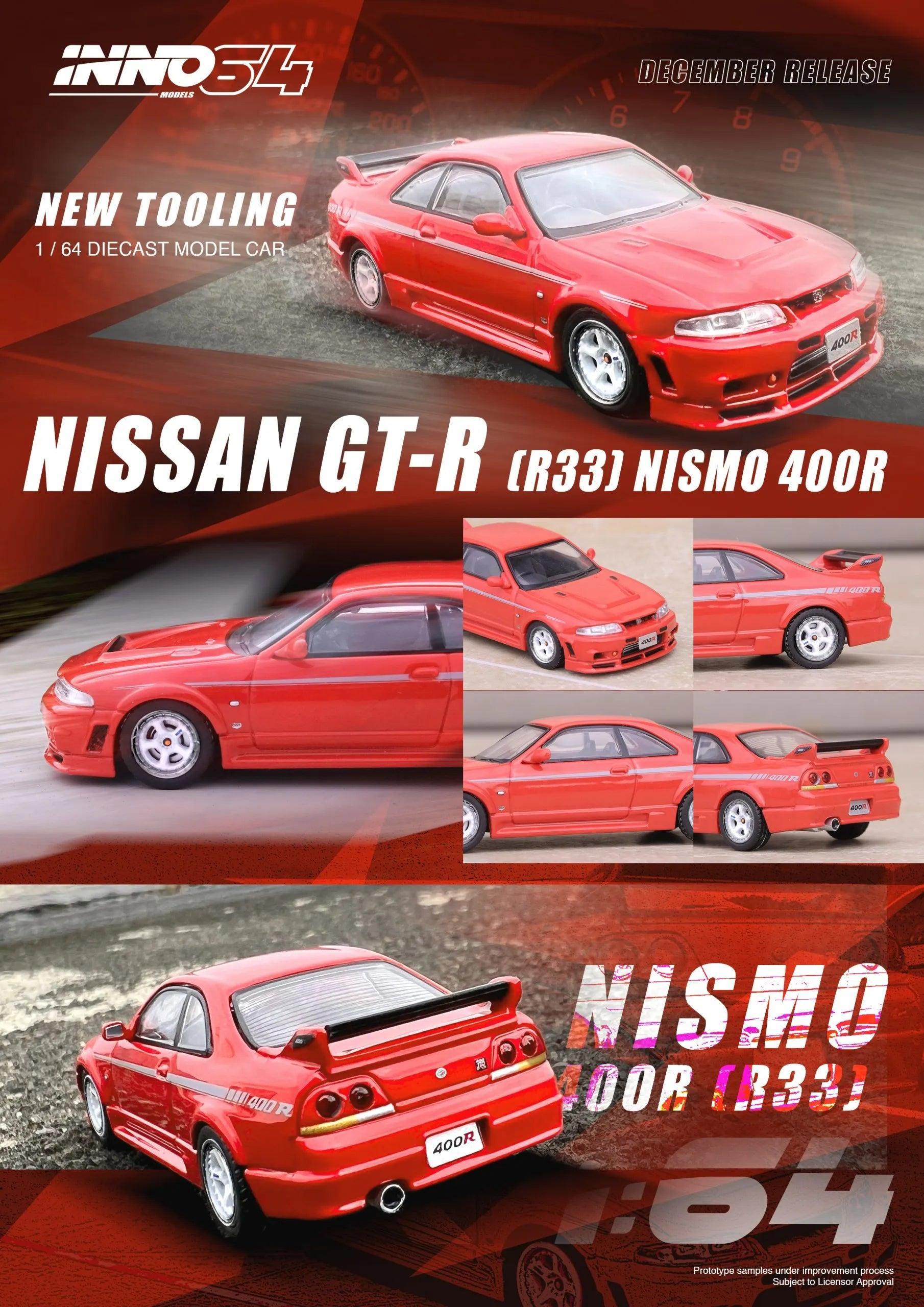 INNO64 1/64 NISSAN SKYLINE GTR R33 NISMO 400R SUPER CLEAR RED II - Kings Comics