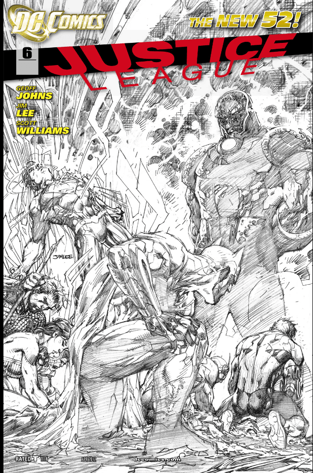 JUSTICE LEAGUE #6 BLACK & WHITE VAR ED