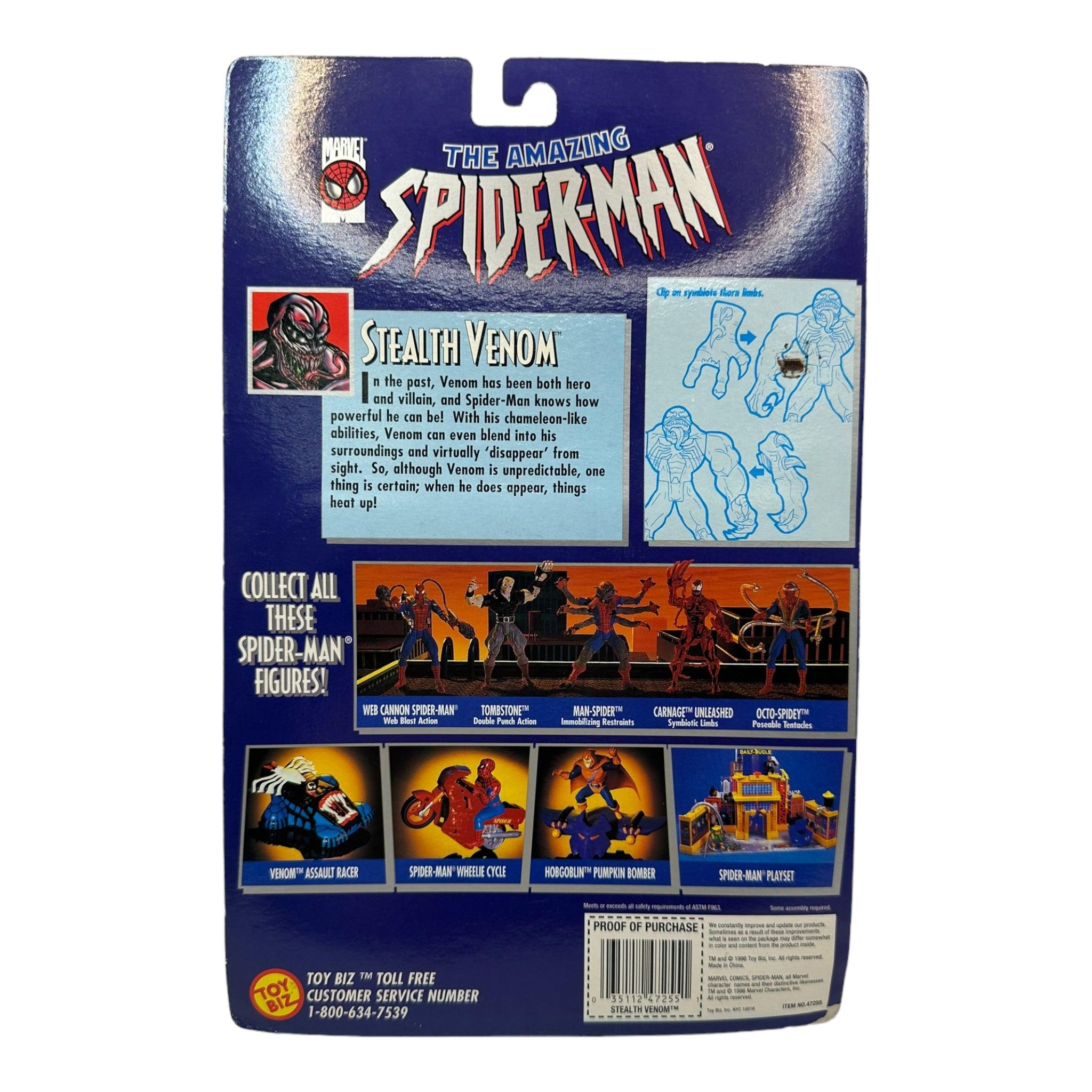 1996 TOYBIZ SPIDER-MAN ANIMATED SERIES 7 STEALTH VENOM (CLEAR) AF - Kings Comics