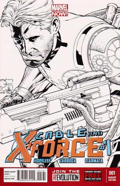 CABLE AND X-FORCE #1 QUESADA SKETCH VAR NOW