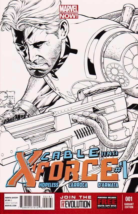 CABLE AND X-FORCE #1 QUESADA SKETCH VAR NOW
