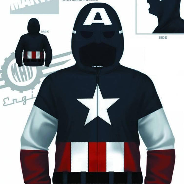 CAPTAIN AMERICA CAP A FLEECE ZIP-UP HOODIE MED - Kings Comics