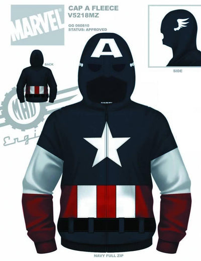 CAPTAIN AMERICA CAP A FLEECE ZIP-UP HOODIE XL