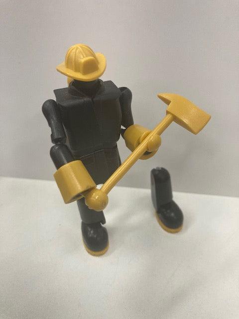 STIKFAS FIREFIGHTER YELLOW & BLACK AFK 5 FIGURE - INCOMPLETE SEE NOTES - Kings Comics