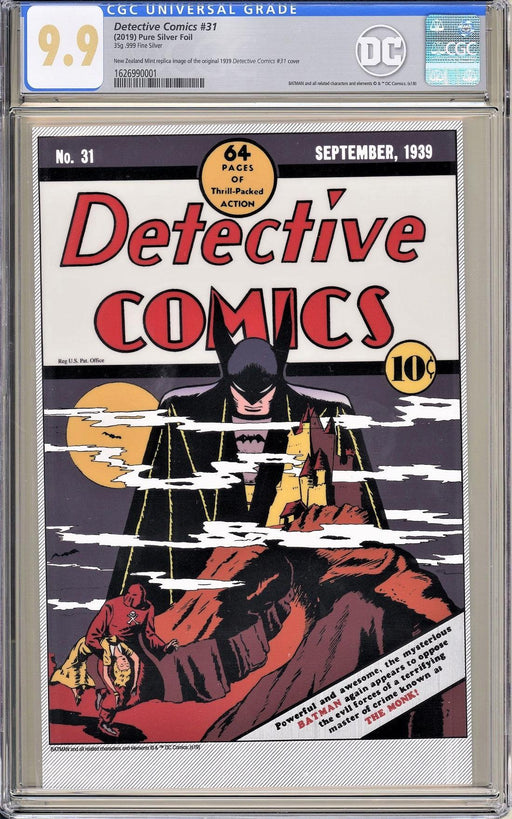 CGC DETECTIVE COMICS #31 - 35g PURE SILVER FOIL (9.9) - Kings Comics