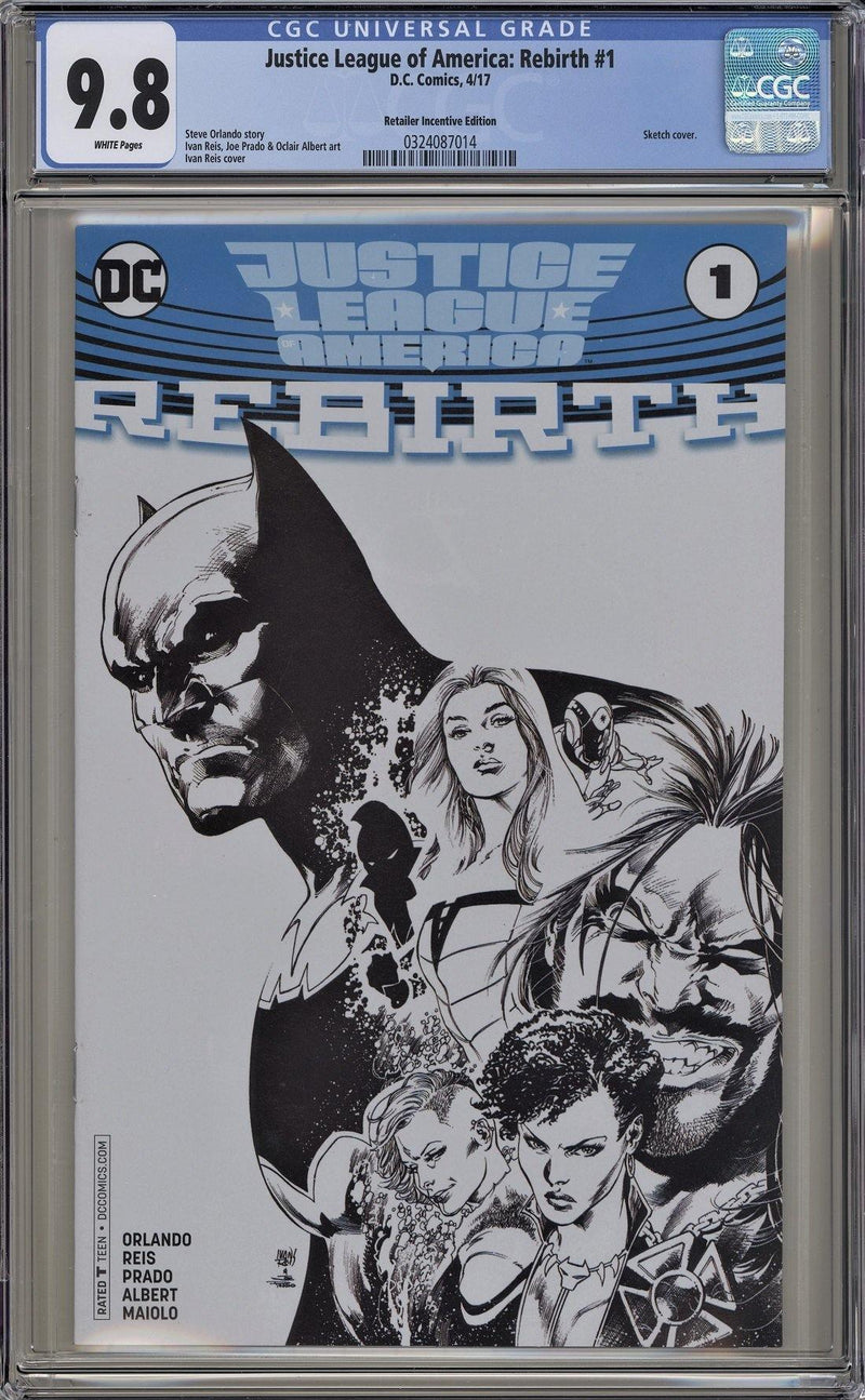 CGC JUSTICE LEAGUE OF AMERICA: REBIRTH #1 RETAILER INCENTIVE EDITION (9.8)