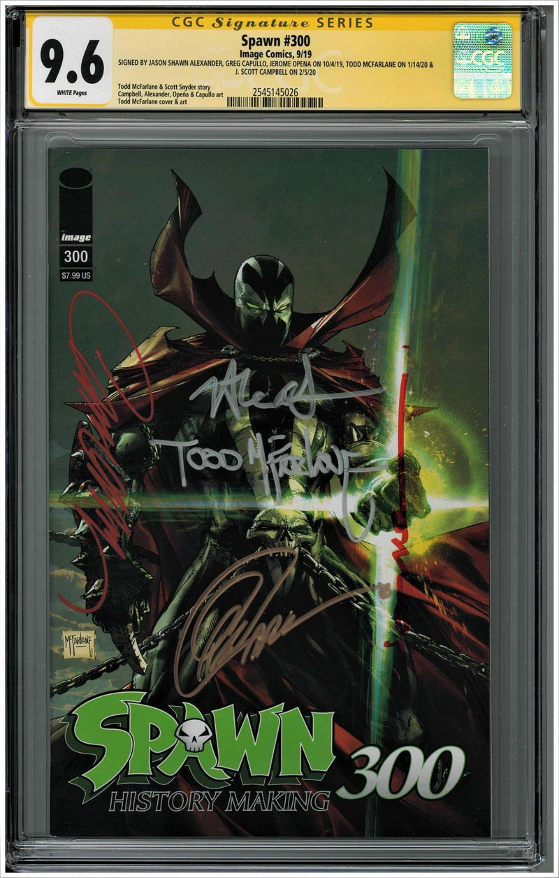 CGC SPAWN #300 (9.6) SS - SIGNED BY MCFARLANE, CAMPBELL, CAPULLO, ALEXANDER & OPENA
