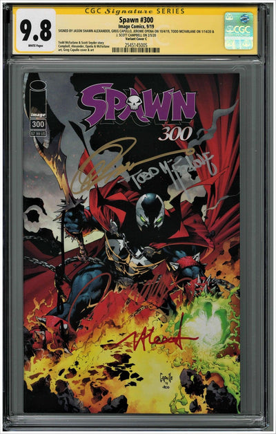 CGC SPAWN #300 VARIANT COVER C (9.8) SS - SIGNED BY MCFARLANE, CAMPBELL, CAPULLO, ALEXANDER & OPENA