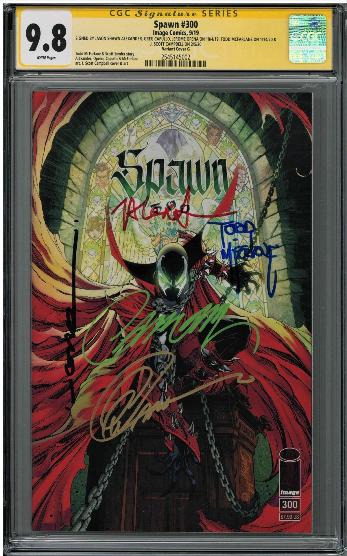 CGC SPAWN #300 VARIANT COVER G (9.8) SS - SIGNED BY MCFARLANE, CAMPBELL, CAPULLO, ALEXANDER & OPENA - Kings Comics