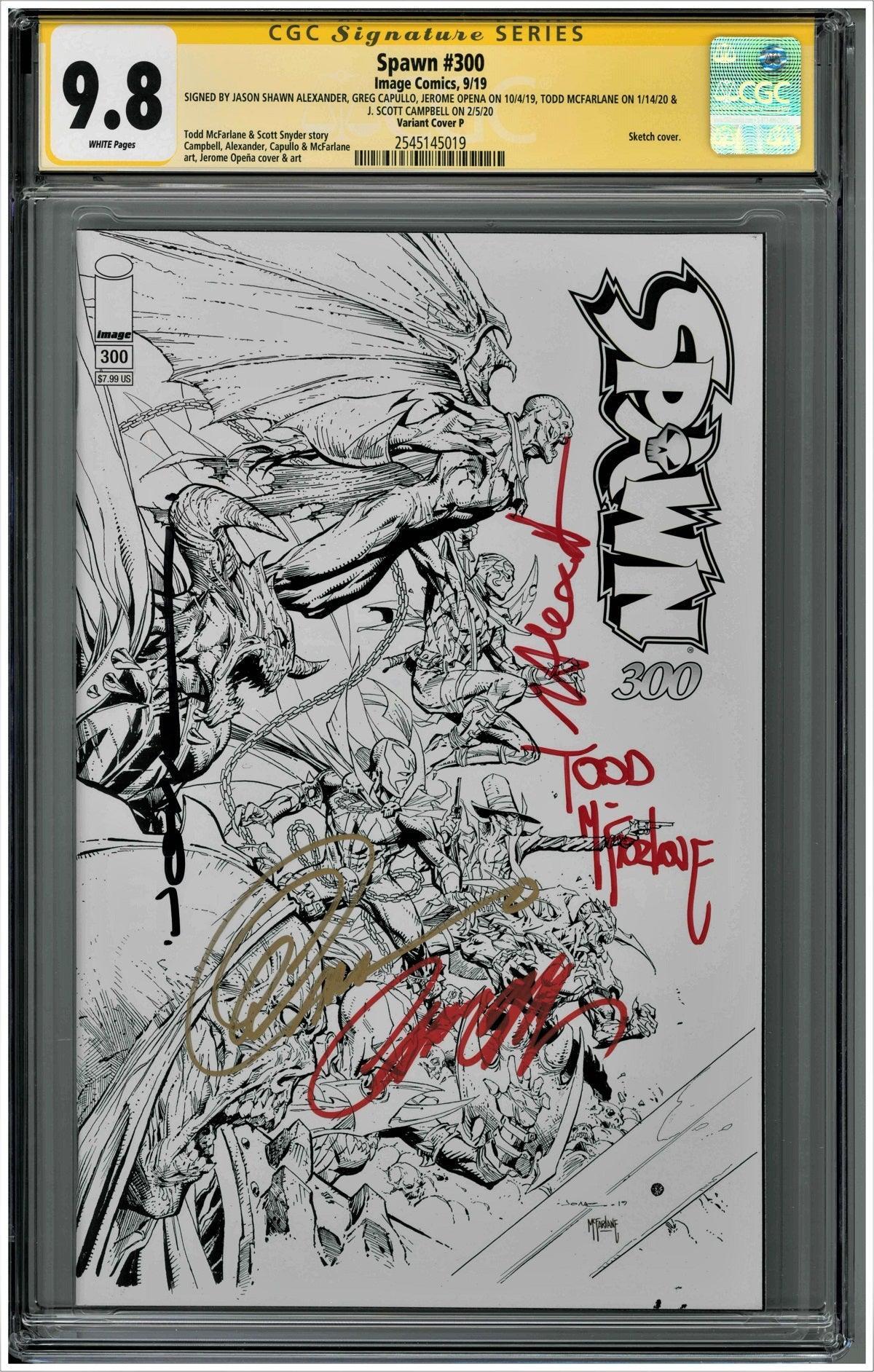 CGC SPAWN #300 VARIANT COVER P (9.8) SS - SIGNED BY MCFARLANE, CAMPBELL, CAPULLO, ALEXANDER & OPENA - Kings Comics