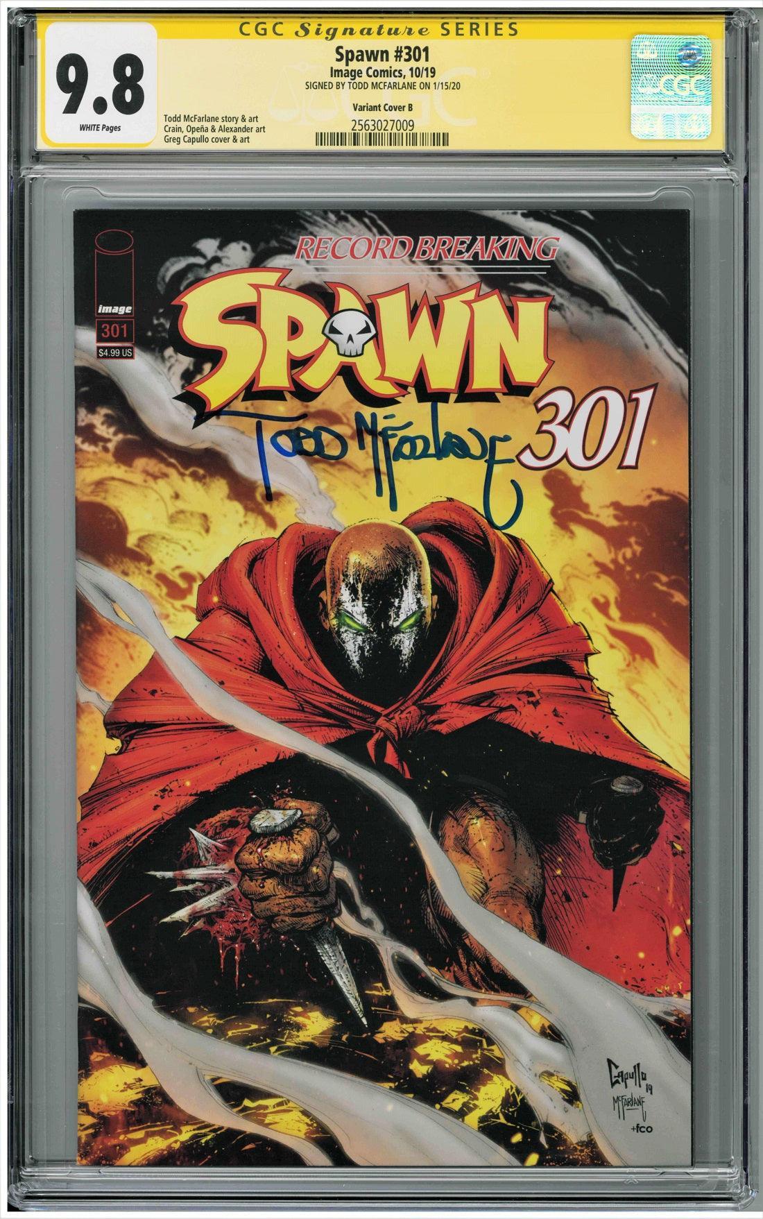 CGC SPAWN #301 VARIANT COVER B (9.8) SIGNATURE SERIES - SIGNED BY TODD MCFARLANE - Kings Comics