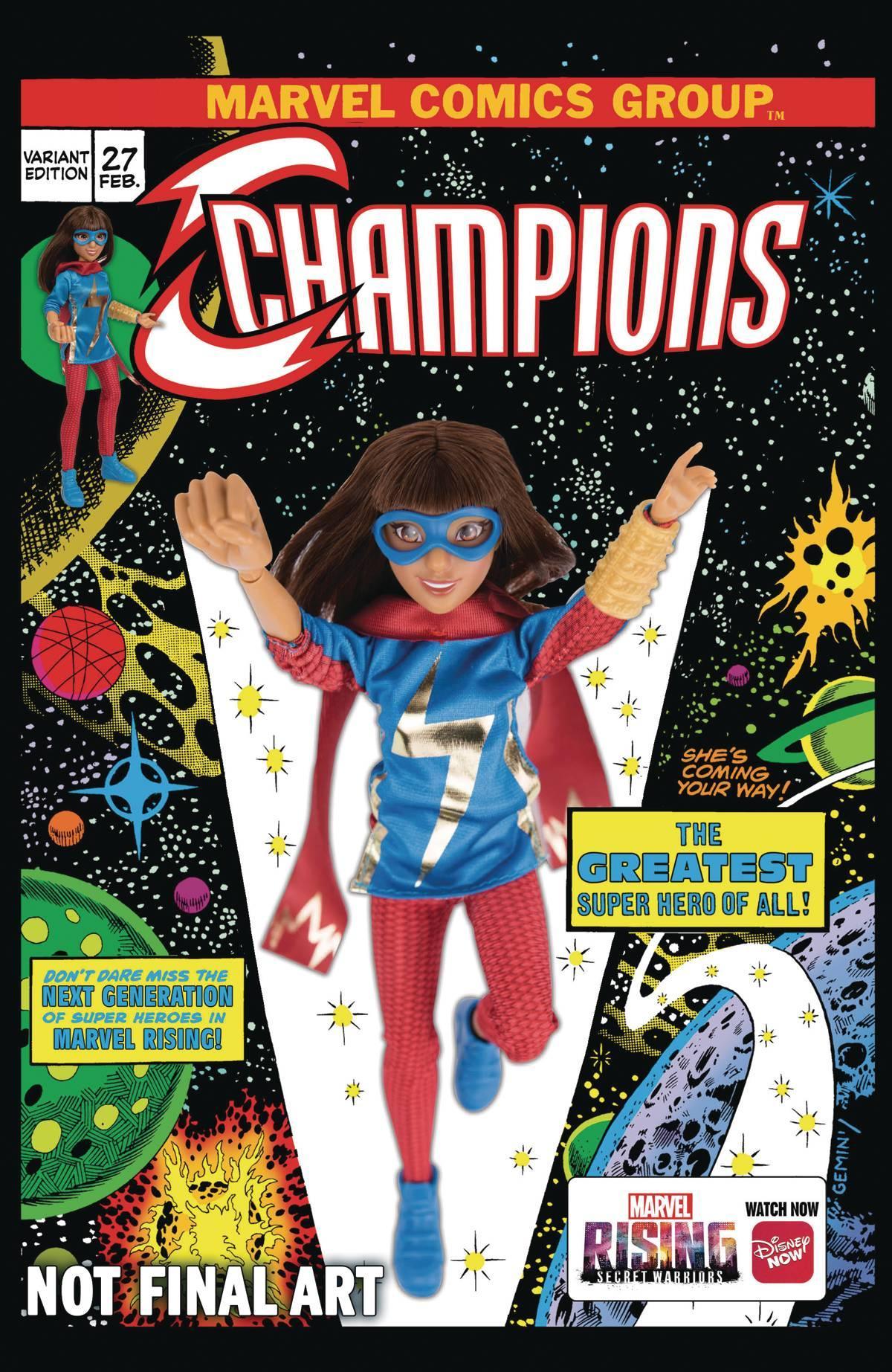 CHAMPIONS VOL 2 (2016) #27 MARVEL RISING ACTION DOLL HOMAGE VAR - Kings Comics
