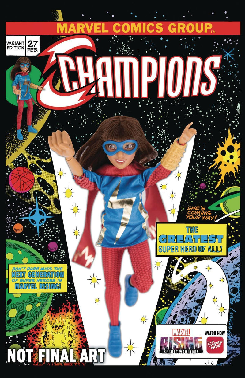 CHAMPIONS VOL 2 (2016) #27 MARVEL RISING ACTION DOLL HOMAGE VAR
