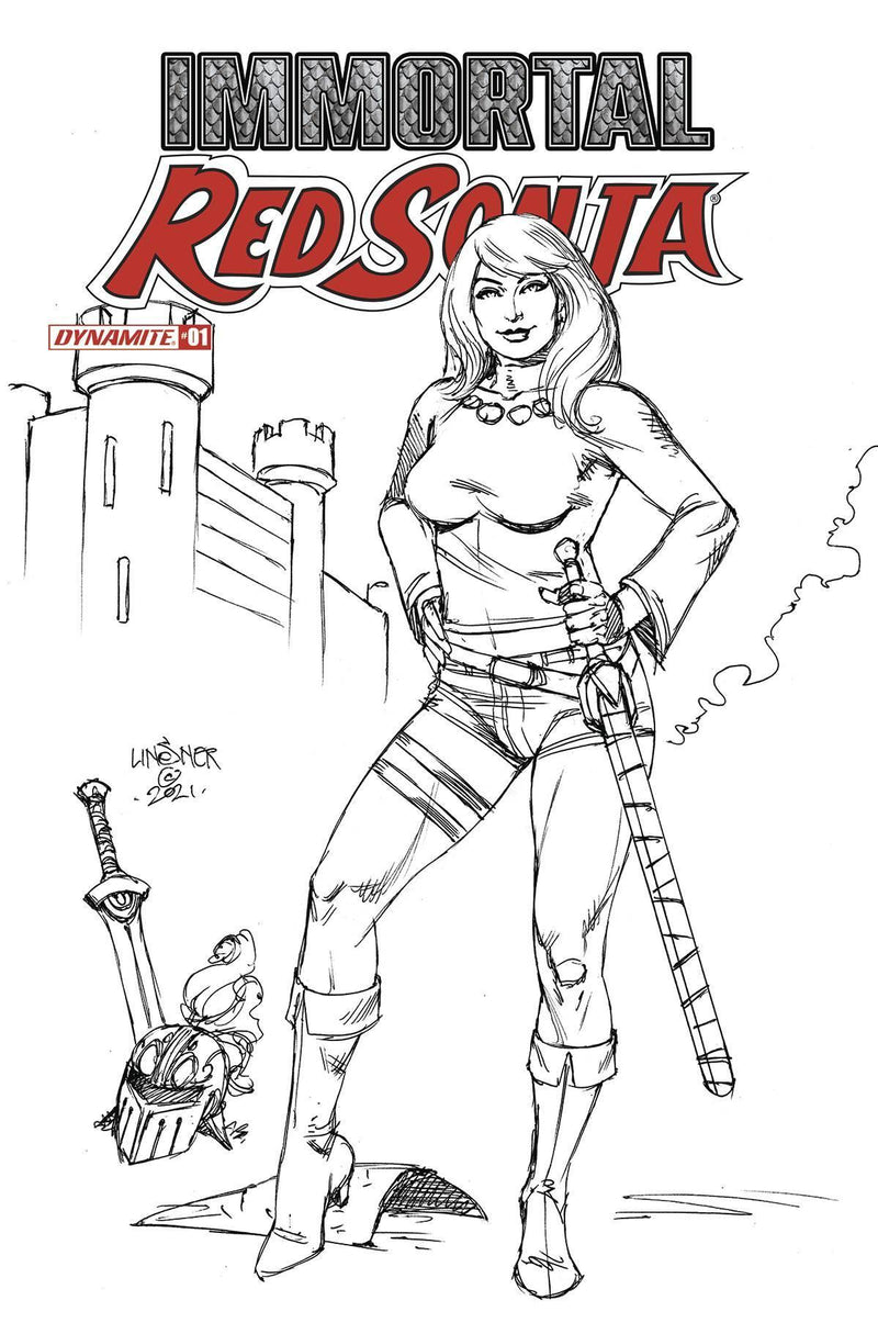 IMMORTAL RED SONJA #1 CVR H 20 COPY INCV LINSNER LINE ART