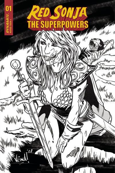 RED SONJA THE SUPERPOWERS #1 15 COPY FEDERICI ZOMBIE B&W INCV